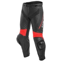 Dainese Delta 3 Leather Pants 12 Dainese Delta 3 Leather Pants -Motorcycle Riding Clothing delta 3 leather pants black black hi viz red 1553705 p75 44