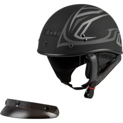 GMax GM35 Half Helmet -Motorcycle Riding Clothing gm35 derk half helmet black silver g1355393 4