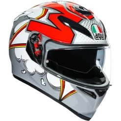 AGV K3 SV Bubble Helmet -Motorcycle Riding Clothing k3 sv bubble helmet grey white red 210301o2my058xs