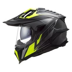 LS2 MX701 Explorer Carbon Focus Helmet -Motorcycle Riding Clothing mx701 explorer carbon focus helmet matte titanium hi viz yellow 701 2161 3
