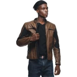 Dainese Razon 2 Leather Jacket -Motorcycle Riding Clothing razon 2 leather jacket tobacco 1533878 58g 44 3