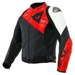 Dainese Sportiva Leather Jacket 32 Dainese Sportiva Leather Jacket -Motorcycle Riding Clothing sportiva leather jacket matte black lava red white 1533872 25a 44