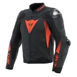 Dainese Super Speed 4 Leather Jacket -Motorcycle Riding Clothing super speed 4 leather jacket matte black hi viz red 1533870 51g 44