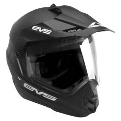 EVS T5 Venture Dual Sport Solid Helmet -Motorcycle Riding Clothing t5 venture dual sport helmet black xs dshe18va blk xs 1