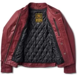 Roland Sands Womens Argonne 74 Leather Jacket -Motorcycle Riding Clothing womens argonne 74 leather jacket merlot 02 00138 mt 2 3