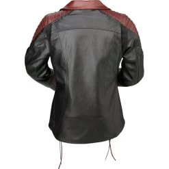 Z1R Womens Combiner Leather Jacket -Motorcycle Riding Clothing womens combiner leather jacket black red 2813 1009 1