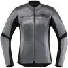 Icon Womens Overlord Leather Jacket -Motorcycle Riding Clothing womens overlord leather jacket charcoal xs 2813 0818