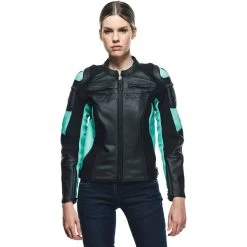 Dainese Womens Racing 4 Leather Jacket -Motorcycle Riding Clothing womens racing 4 leather jacket black aqua green 2533848 26f 38 2