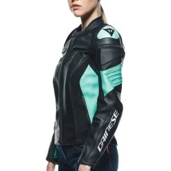 Dainese Womens Racing 4 Leather Jacket -Motorcycle Riding Clothing womens racing 4 leather jacket black aqua green 2533848 26f 38 4