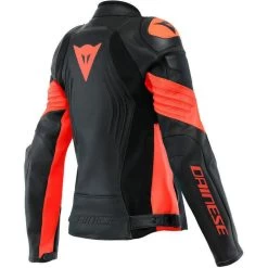 Dainese Womens Racing 4 Leather Jacket -Motorcycle Riding Clothing womens racing 4 leather jacket black hi viz red 2533848 628 38 1