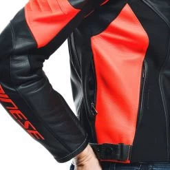 Dainese Womens Racing 4 Leather Jacket -Motorcycle Riding Clothing womens racing 4 leather jacket black hi viz red 2533848 628 38 5